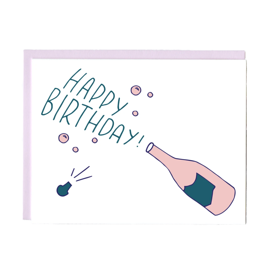 Champagne Birthday Greeting Card