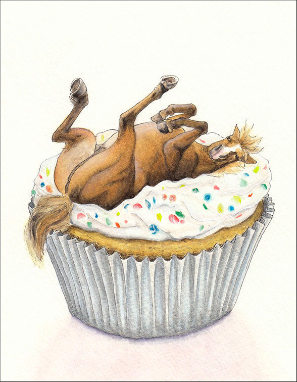 Cupcake Horse Greeting Card