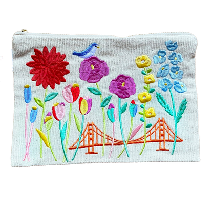 Embroidered Zipper Pouches