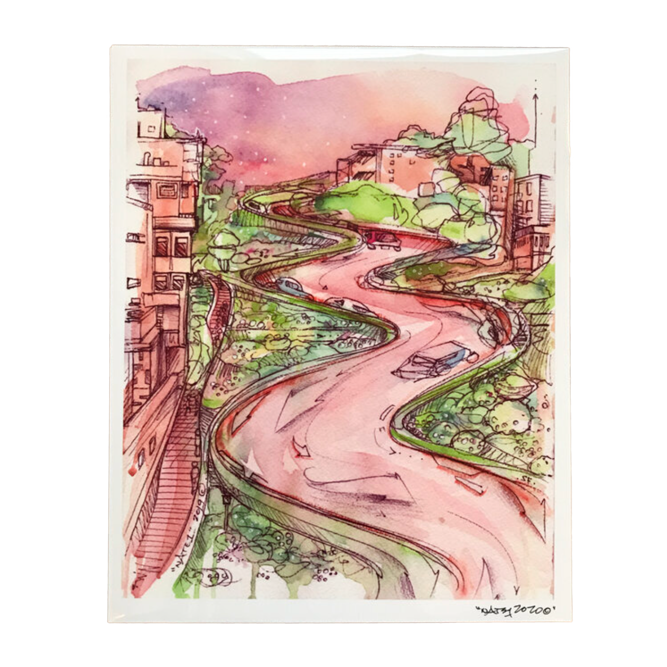 Lombard Watercolor Art Print