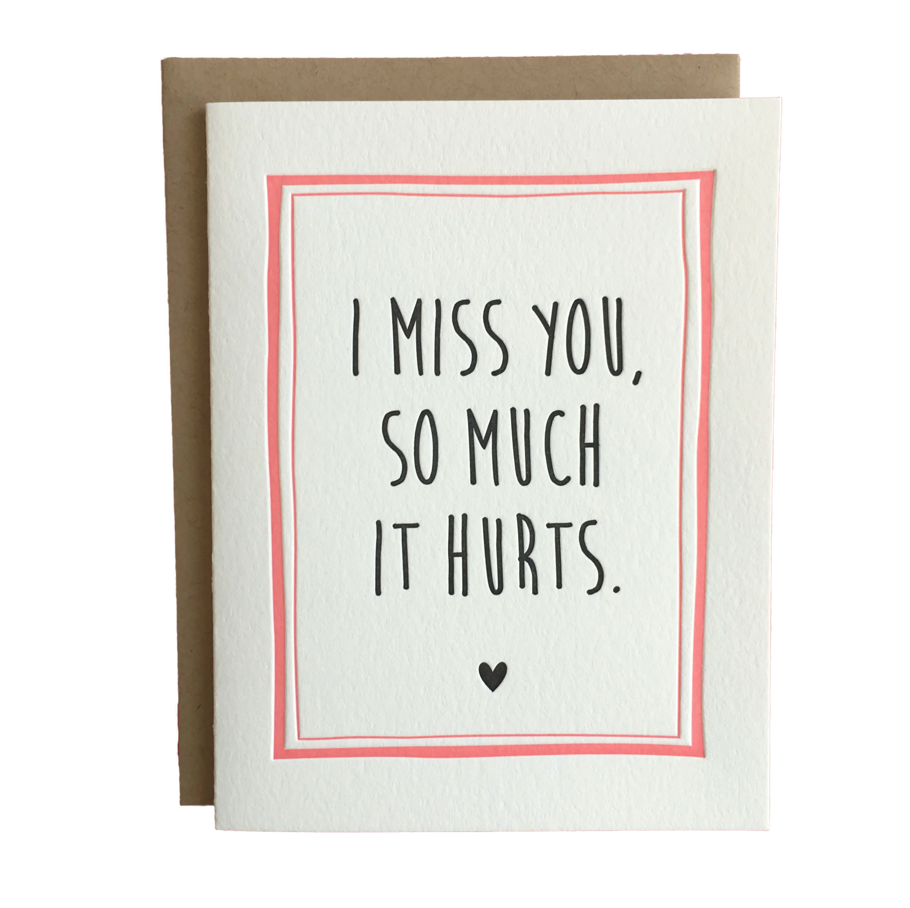 Miss You So Much Letterpress card