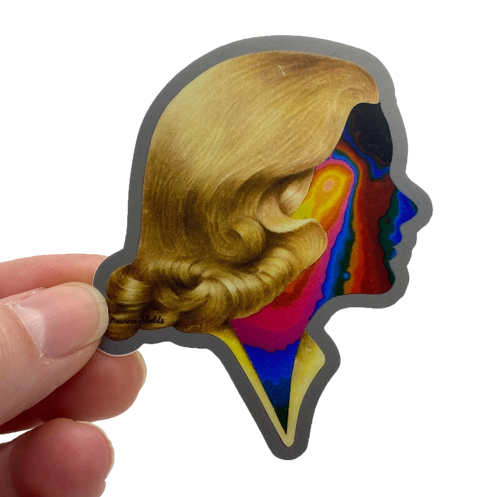 Rainbow Face Lady sticker