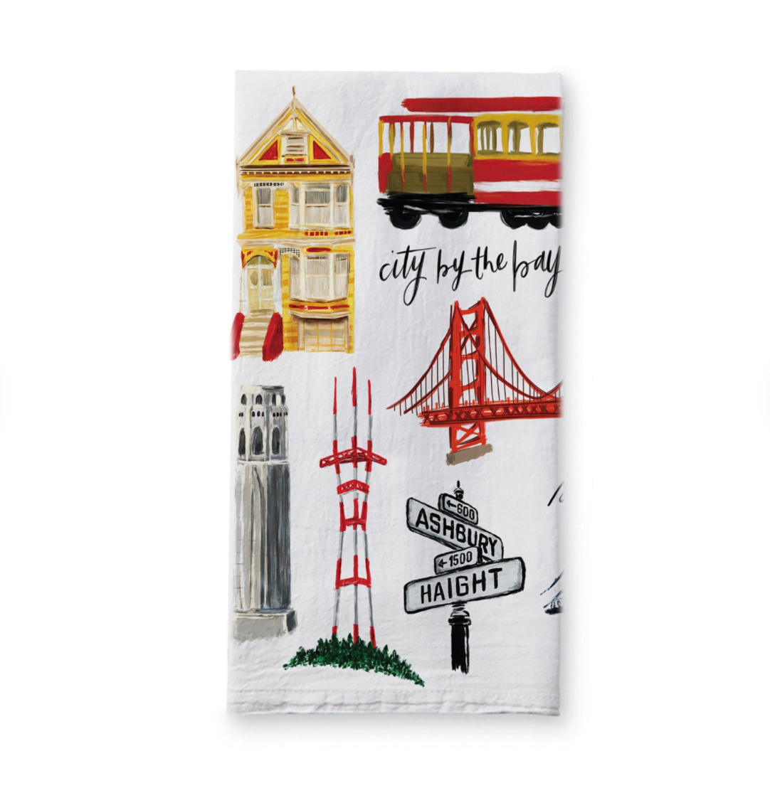 San Francisco Collage Tea Towel