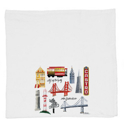 San Francisco Collage Tea Towel