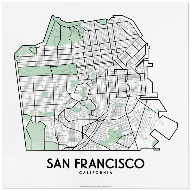 San Francisco Street Map Print