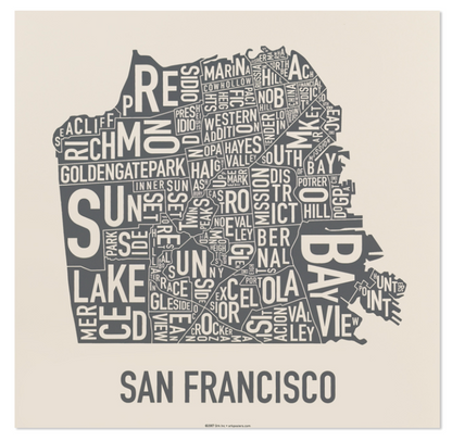 San Francisco Hood Map Print