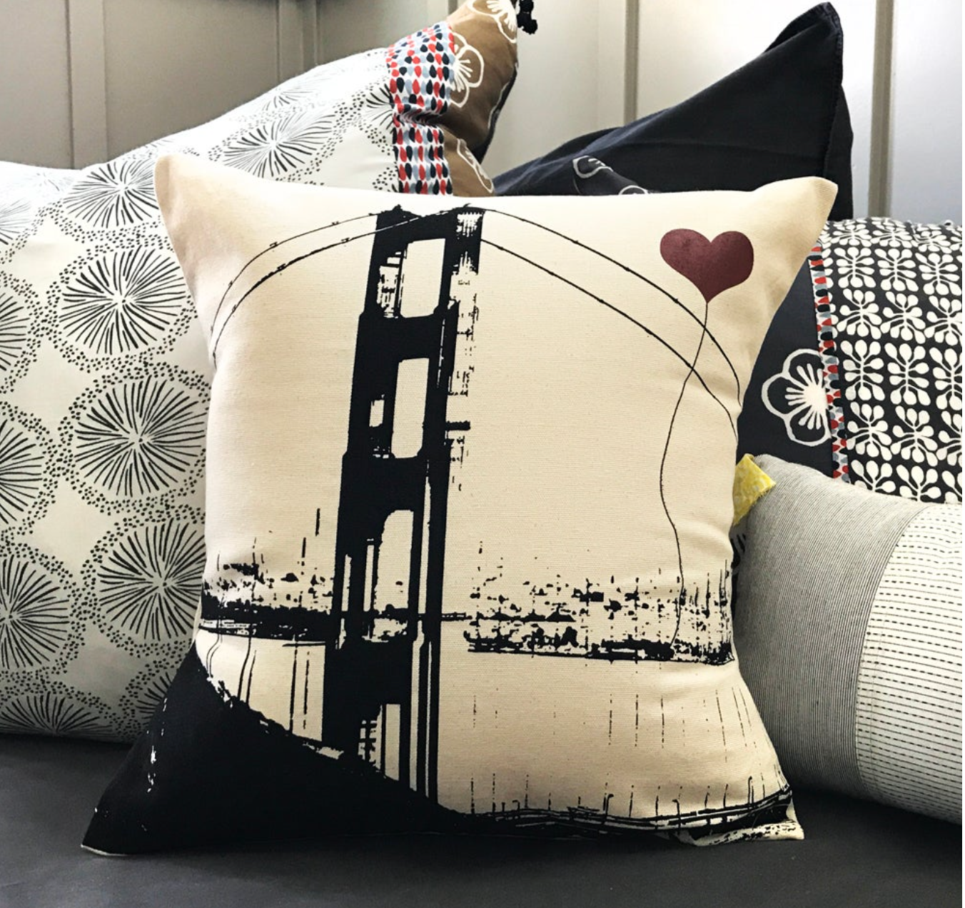 SF Lover's GGB Square Pillow