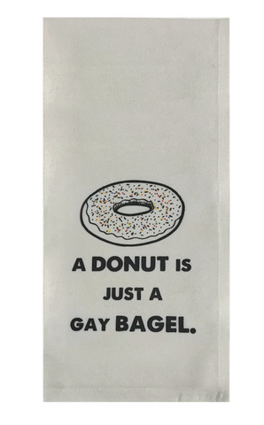 Gay Bagel tea towel