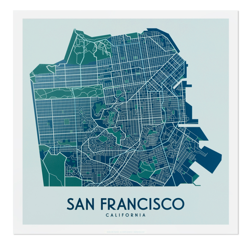 San Francisco Street Map Print