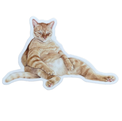 Snoozy Orange Tabby Sticker