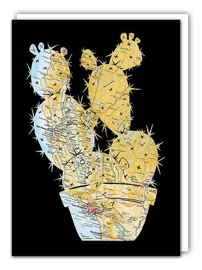 Cactus Map Cut Print