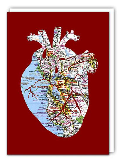 Heart of the Bay Map Cut Print