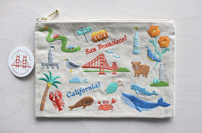 Embroidered Zipper Pouches