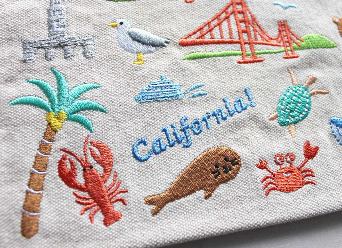 Embroidered Zipper Pouch - SF Icons